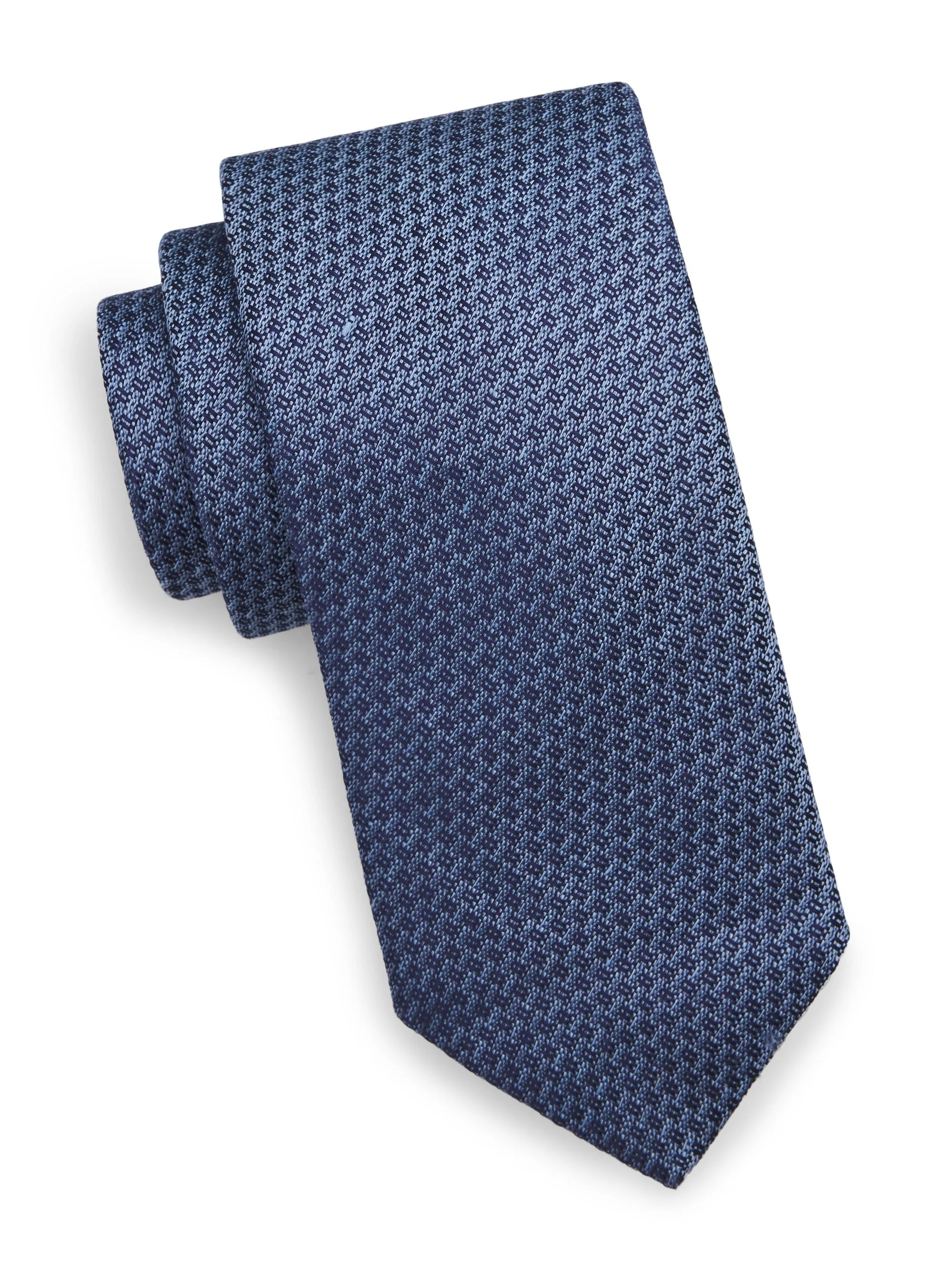Men's Woven Silk Tie - Blue - 1