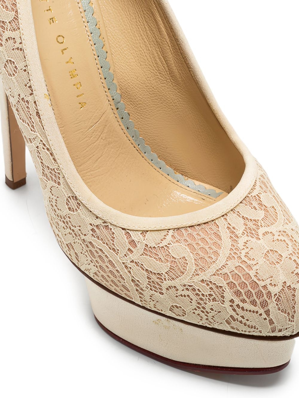 145mm lace-embellished pumps - 5