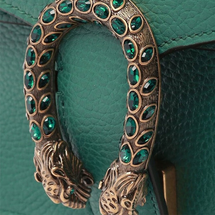 (WMNS) Gucci Dionysus Tiger Head Leather Chain Shoulder Messenger Bag Mini Green Classic 421970-CAOG - 4