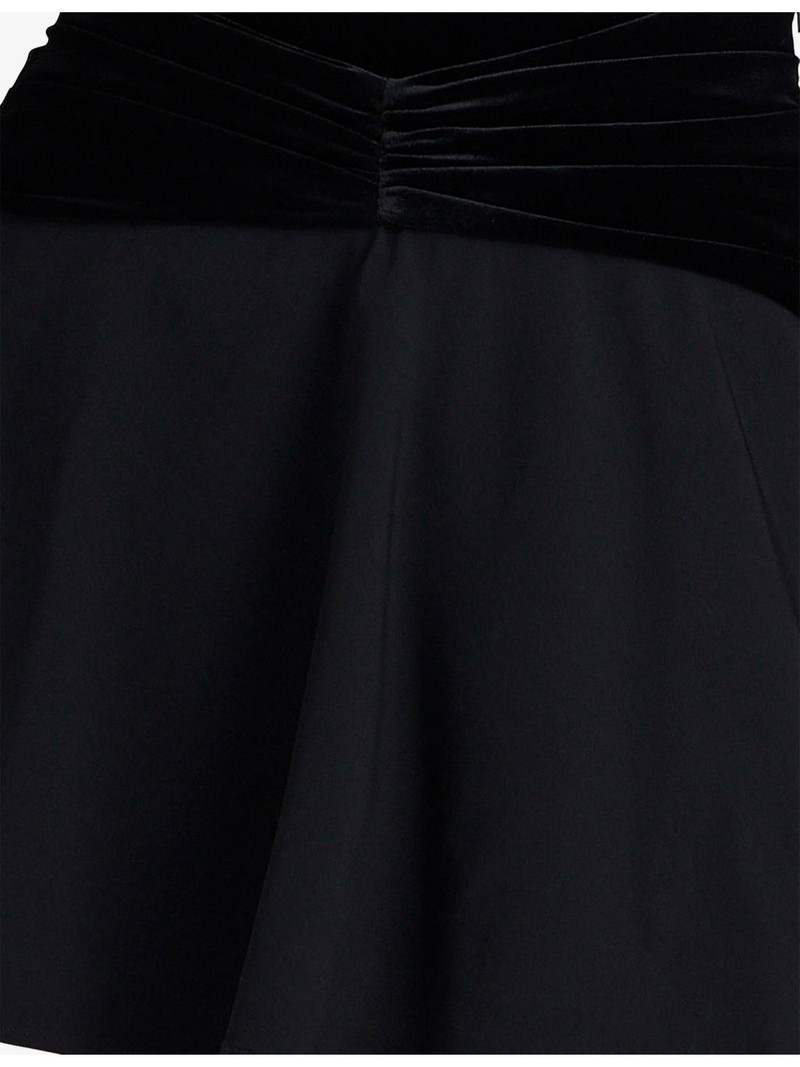 Asa Flounce-Detail Georgette And Velvet Mini Skirt 4