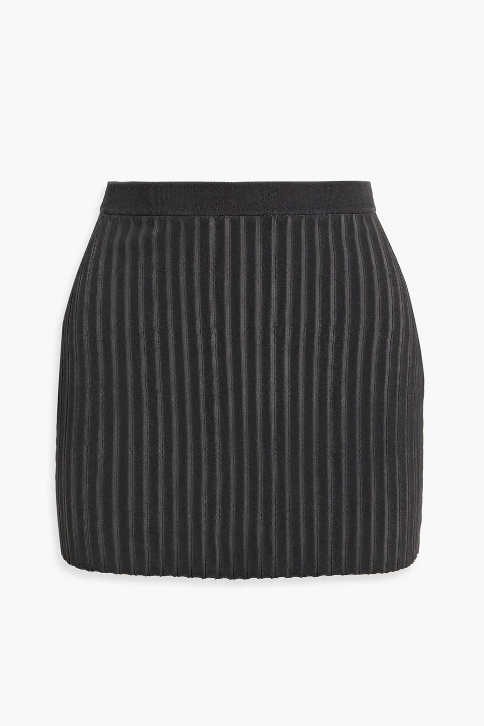 Ribbed cotton-blend mini skirt - 1