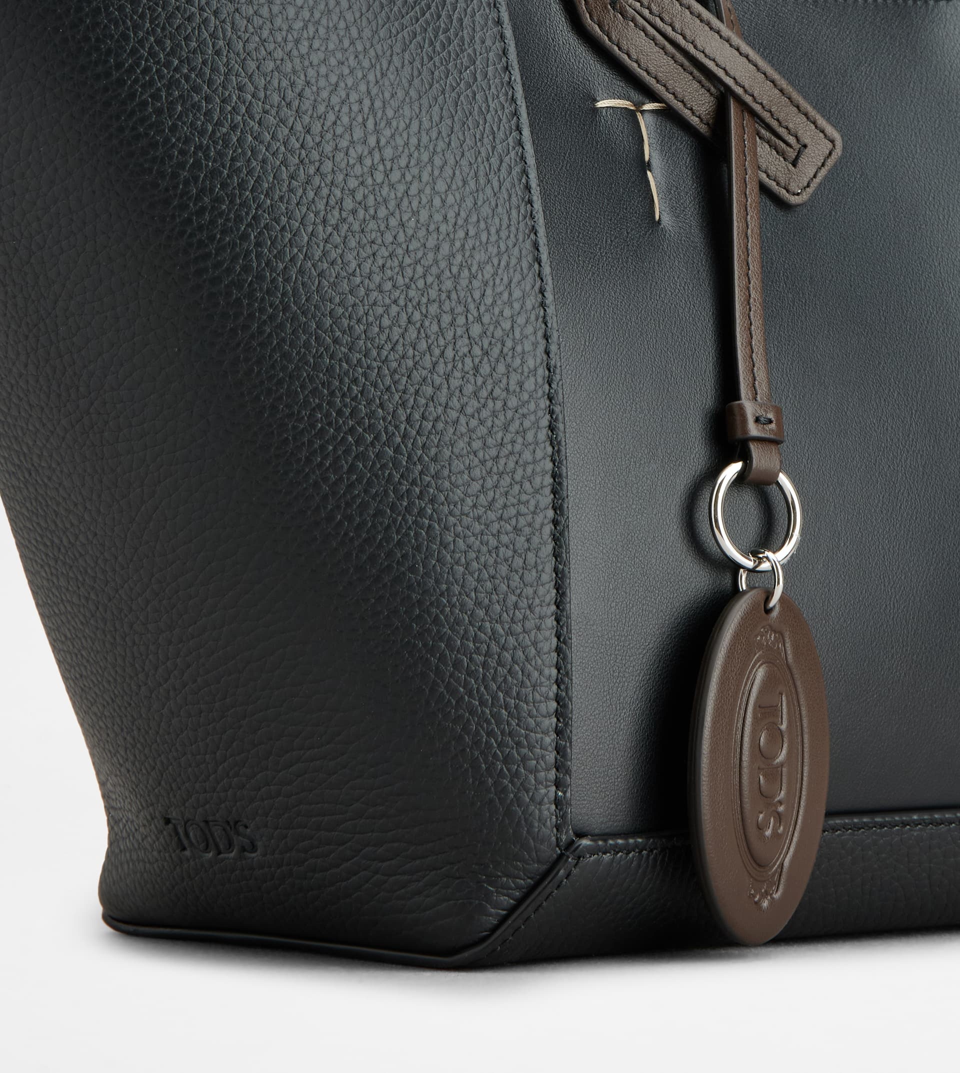 TOD'S DOUBLE UP SHOPPING BAG IN LEATHER SMALL - BLACK, BROWN - 6