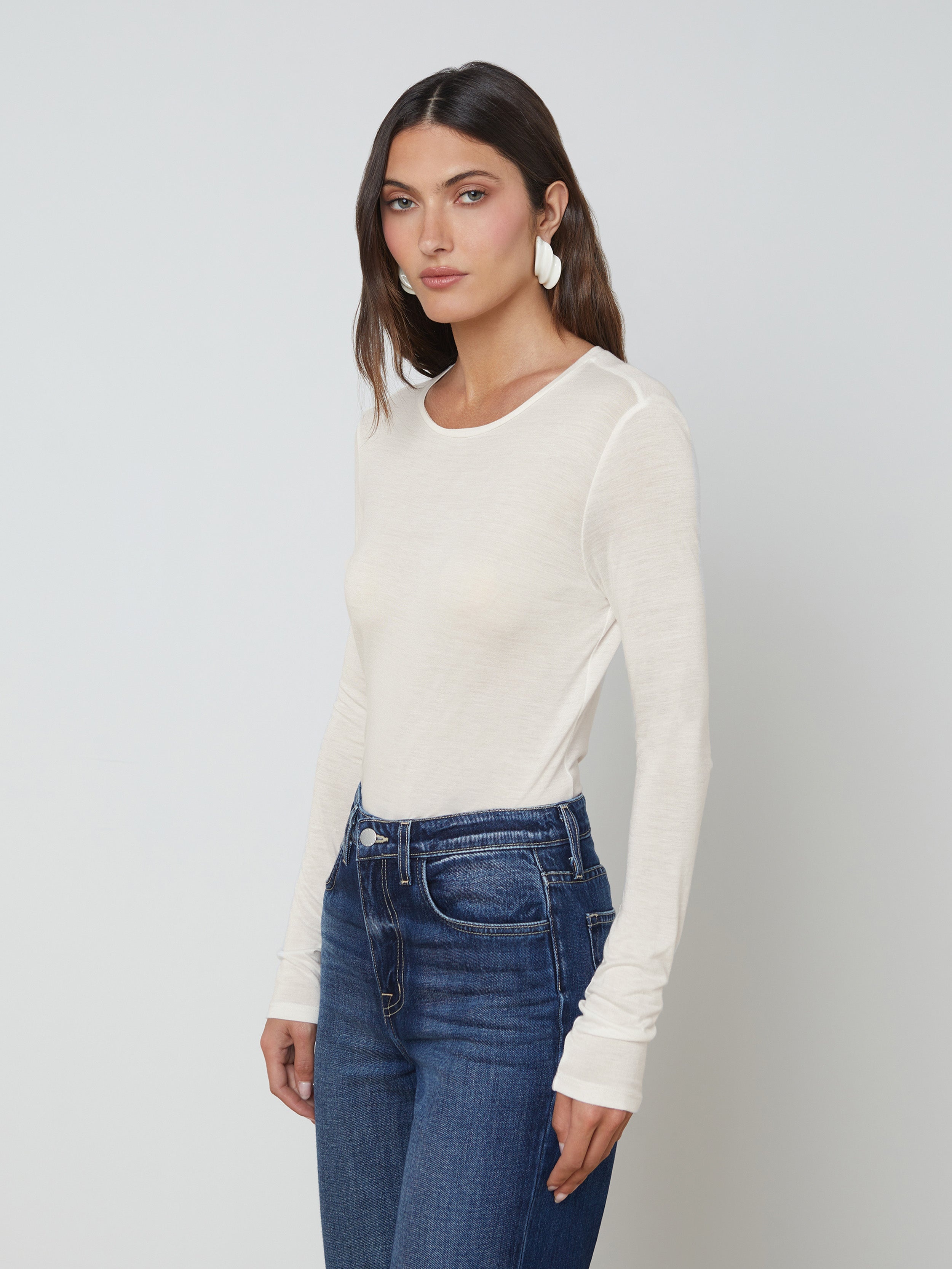 Ayla Cashmere Jersey Tee - 4
