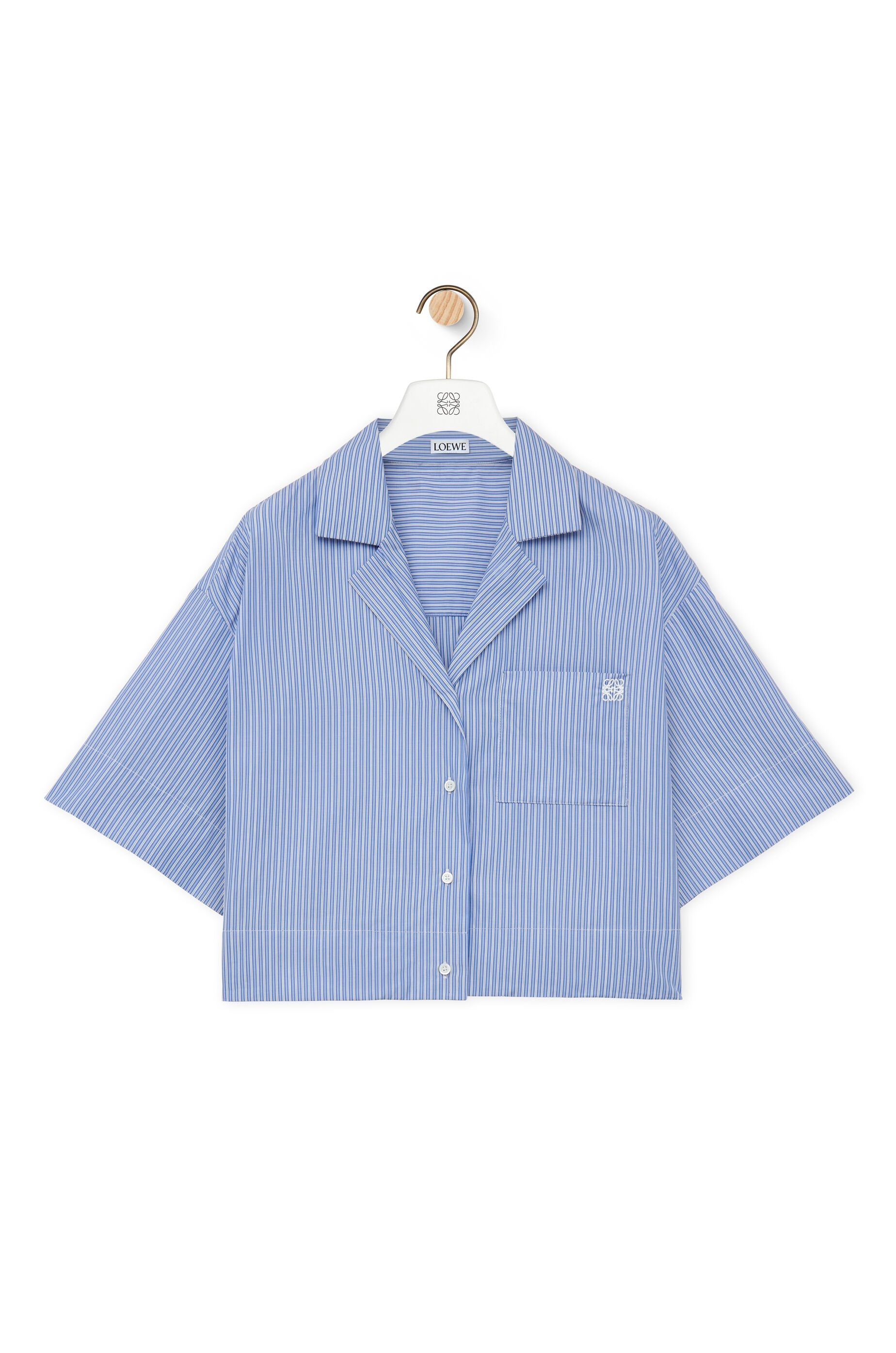 Loewe Cropped shirt in striped cotton | REVERSIBLE