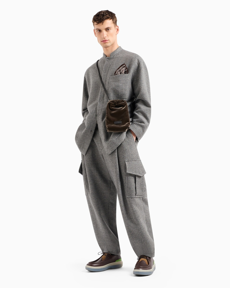 ONE-PLEAT CARGO TROUSERS IN A WOOL BLEND WITH METALLIC THREAD 4