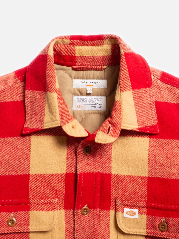 Glenn Padded Check Shirt Red - 3