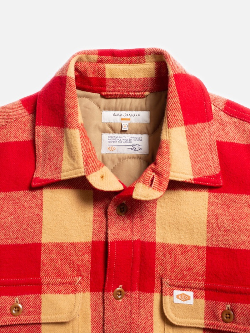 Glenn Padded Check Shirt Red 3