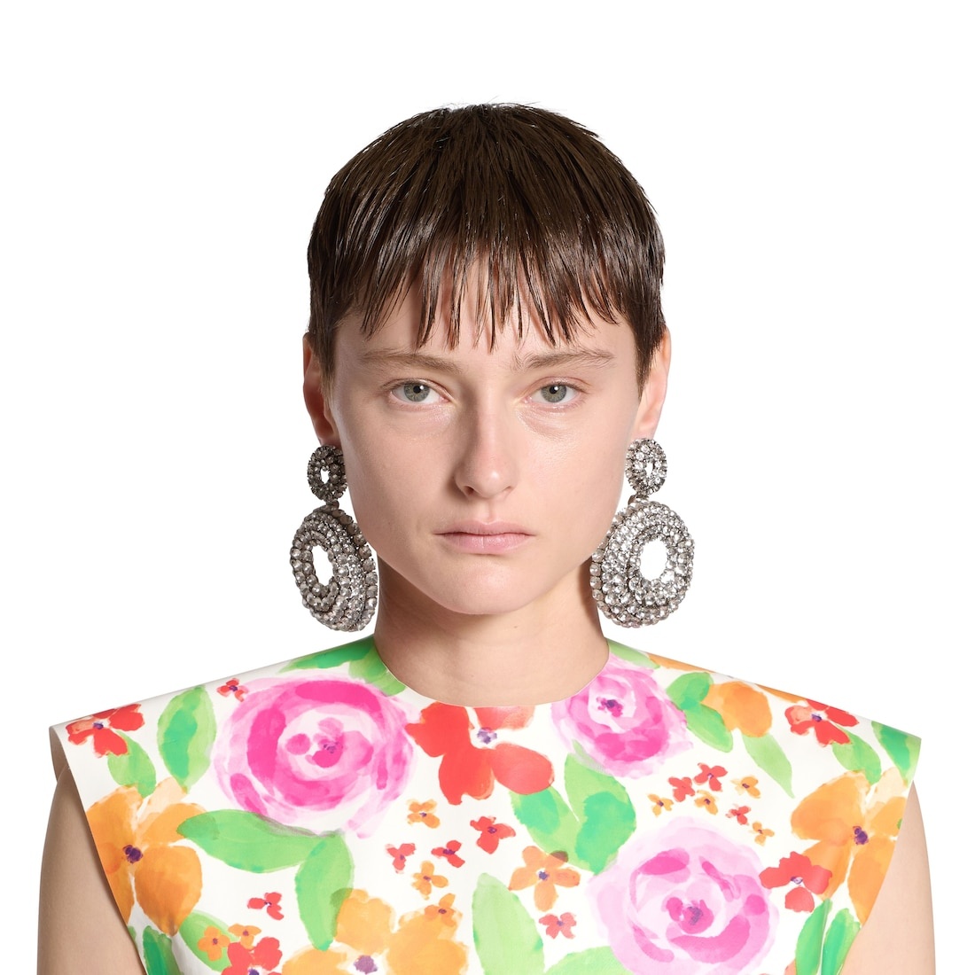 Women's Palazzo Round Earrings in Antique Silver - 5