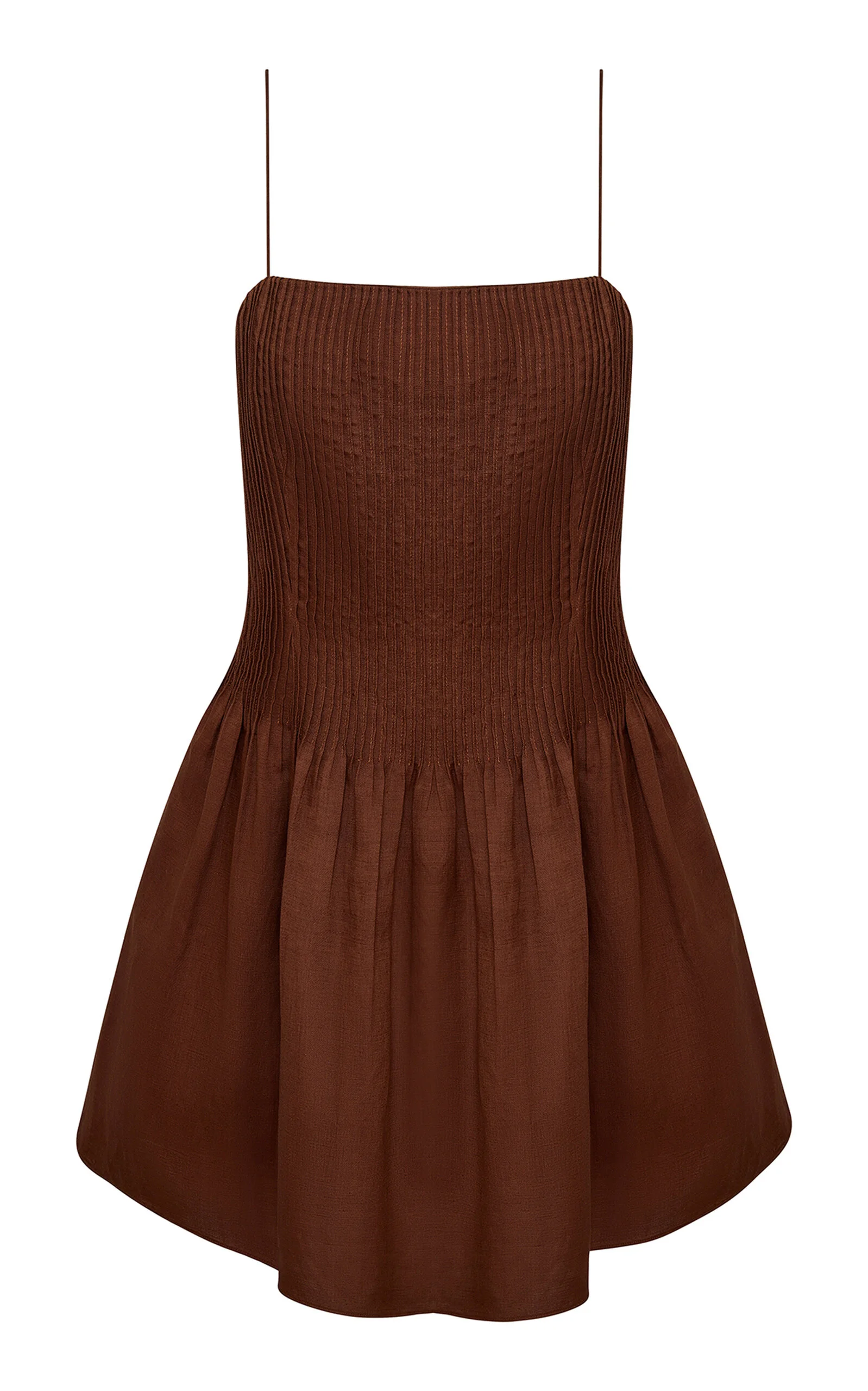 Pintuck Mini Dress brown - 1