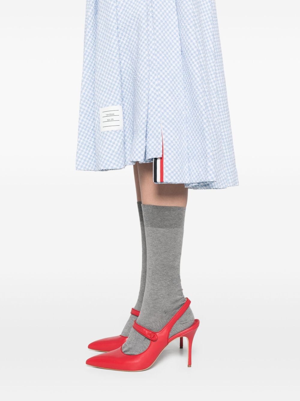 pleated tweed midi skirt - 5