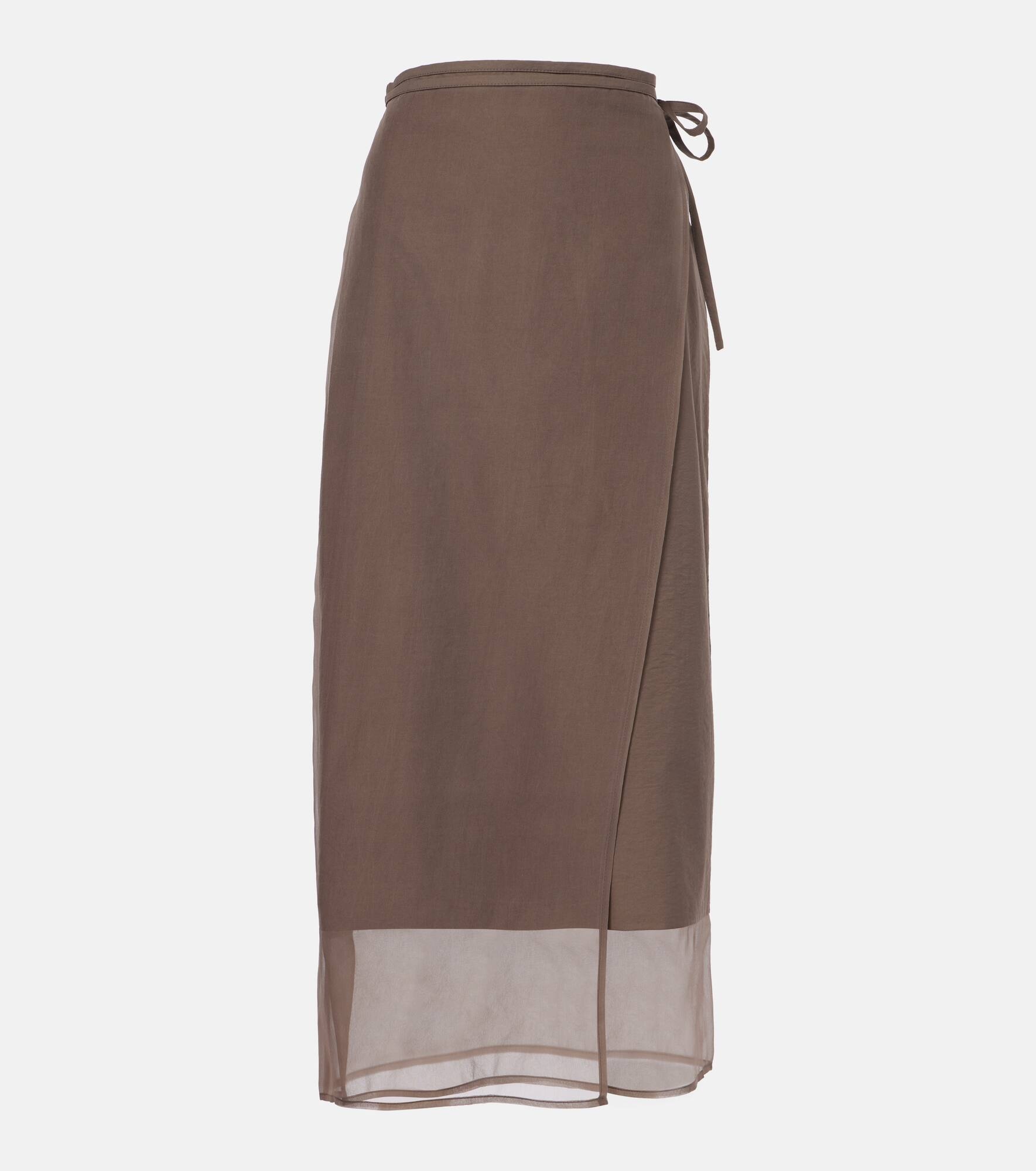 Cotton-blend midi skirt - 1