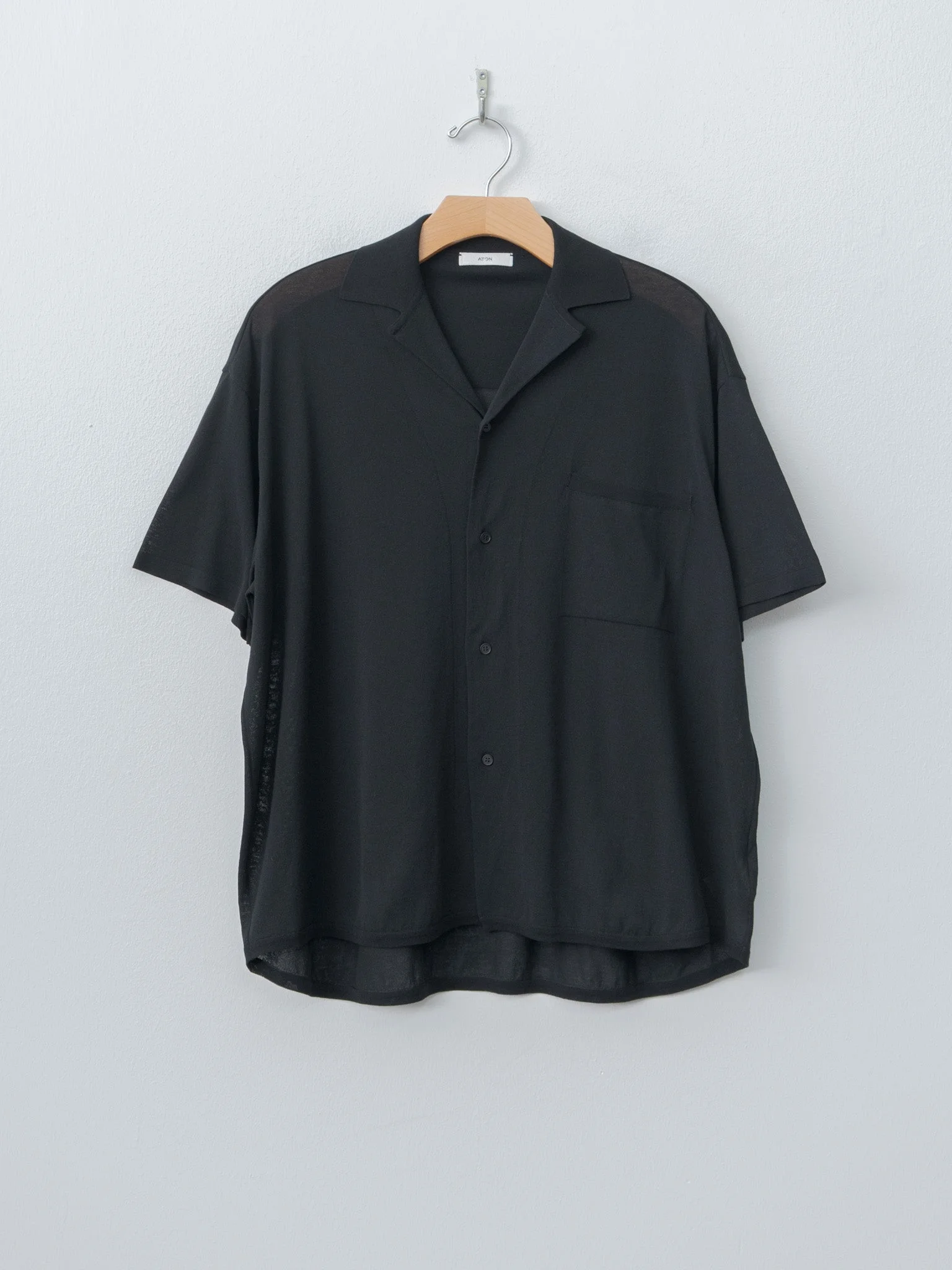 High Twist Cotton Knit Shirt - Black - 1