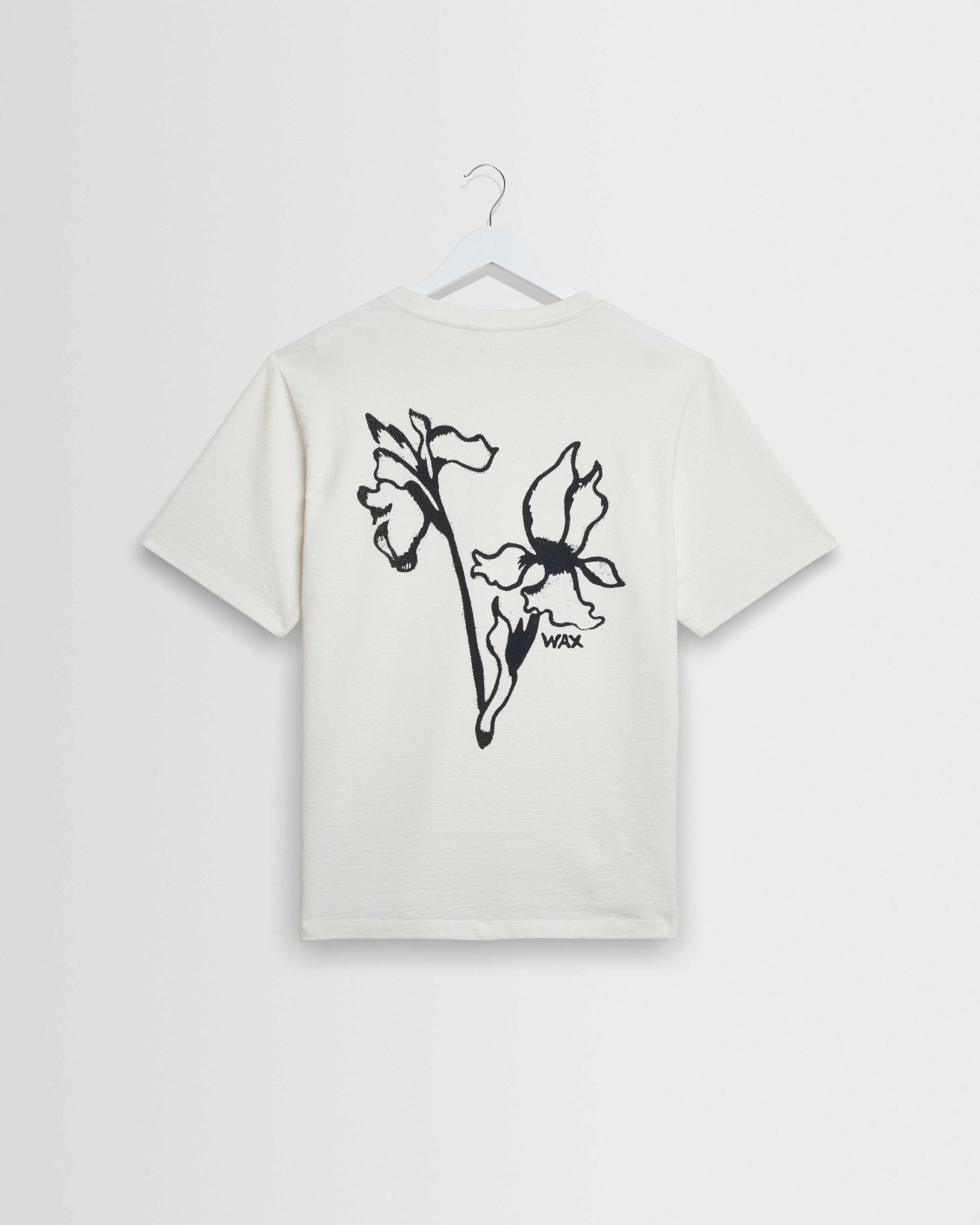 Dean - Off White And Black Painted Flower Print T-Shirt - 1