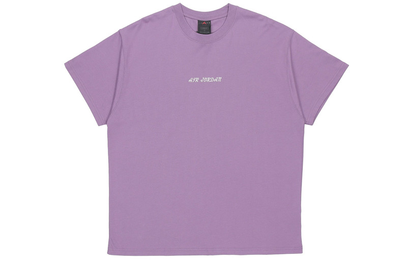 Jordan Air Jordan Large Logo Sports Round Neck Short Sleeve Gray Purple DQ4960-574 outlook