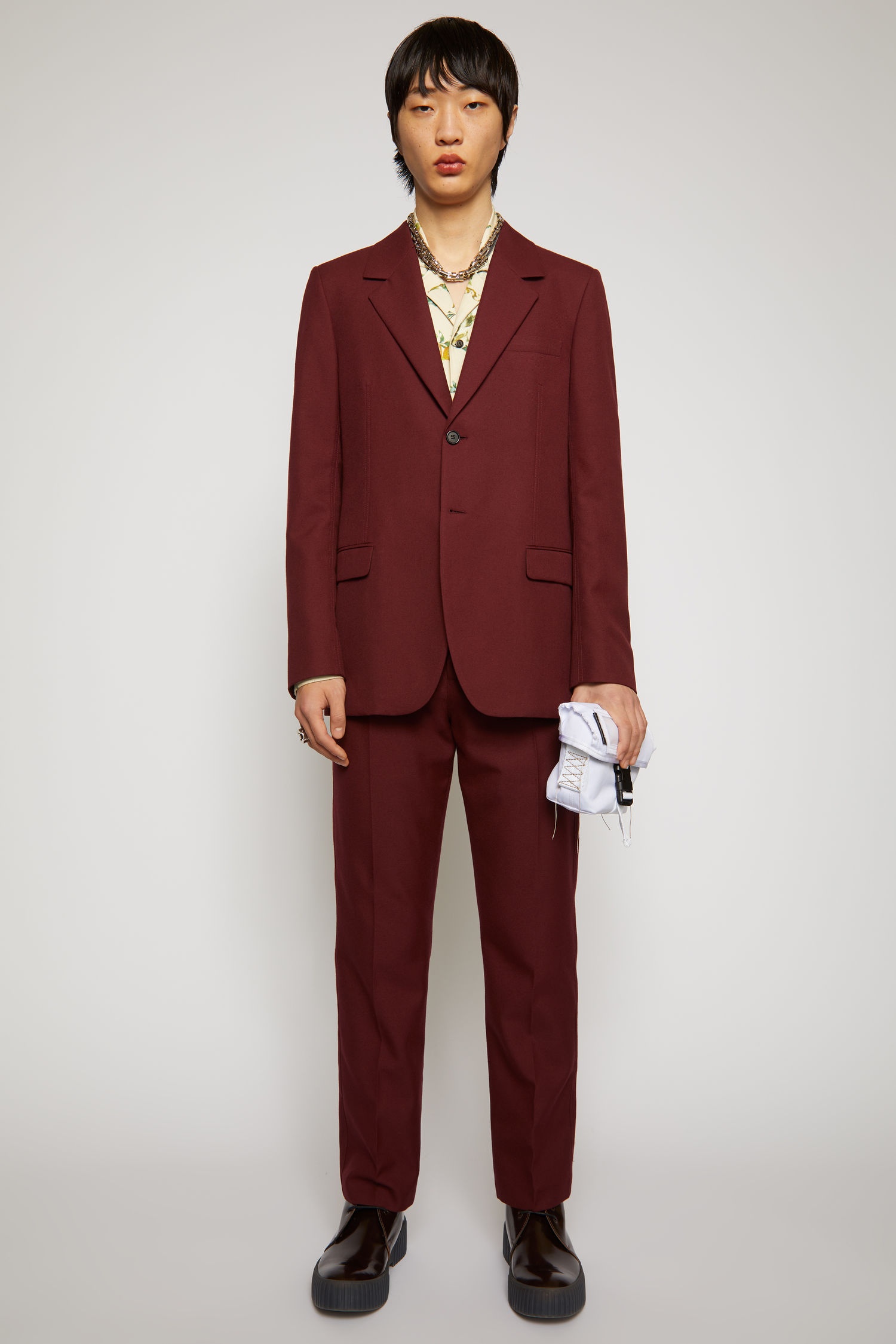 Single-breasted jacket burgundy - 2