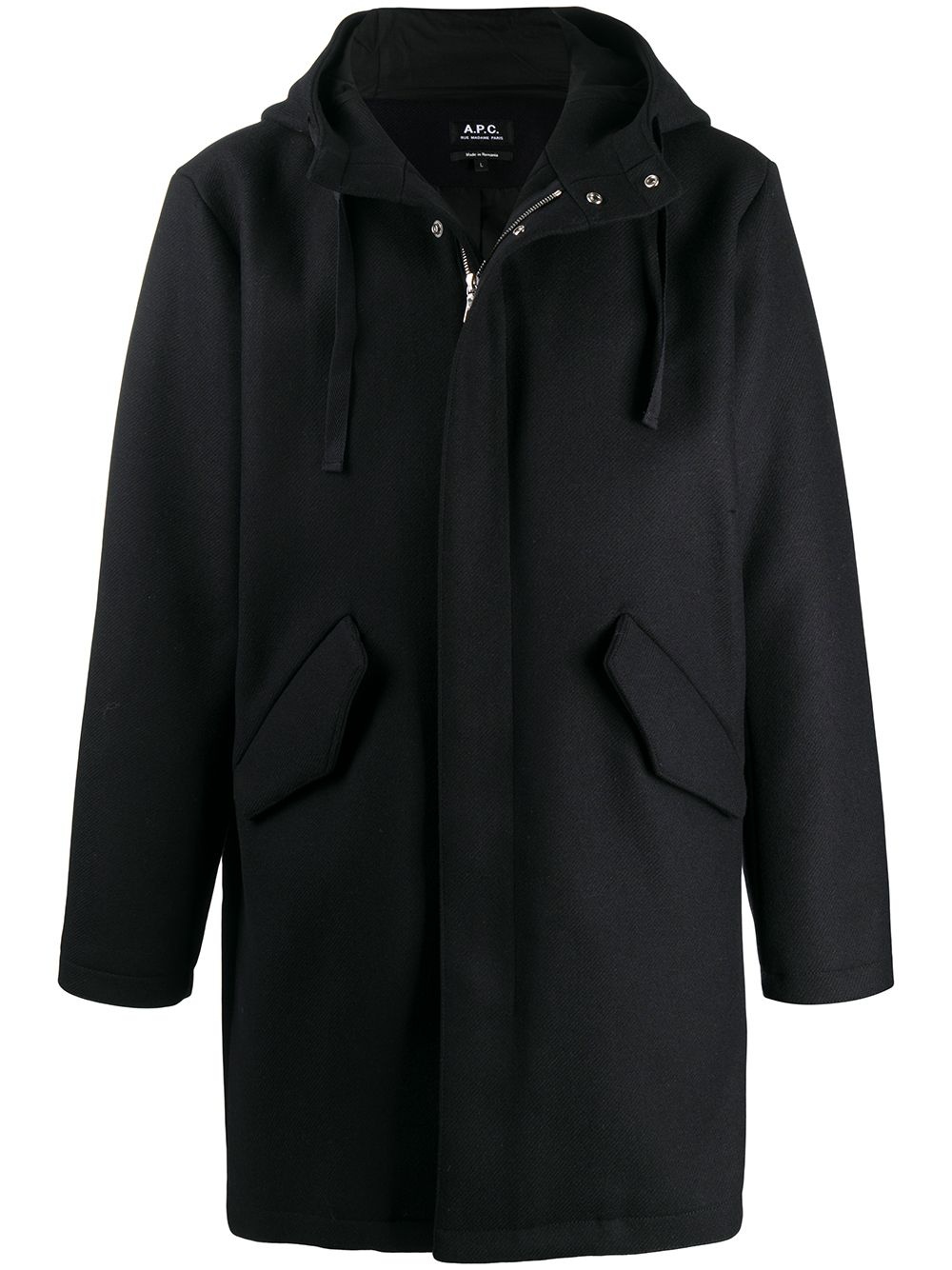 concealed zip duffle coat - 1