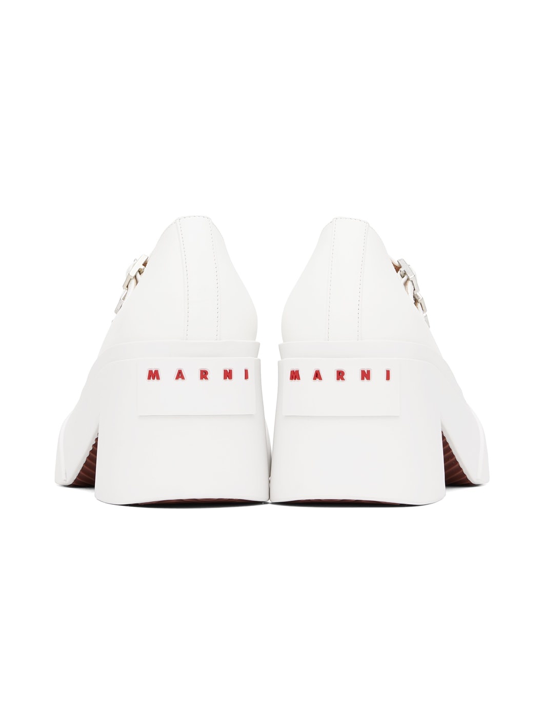 White Pablo Triple-Buckle Mary Jane Heels - 2