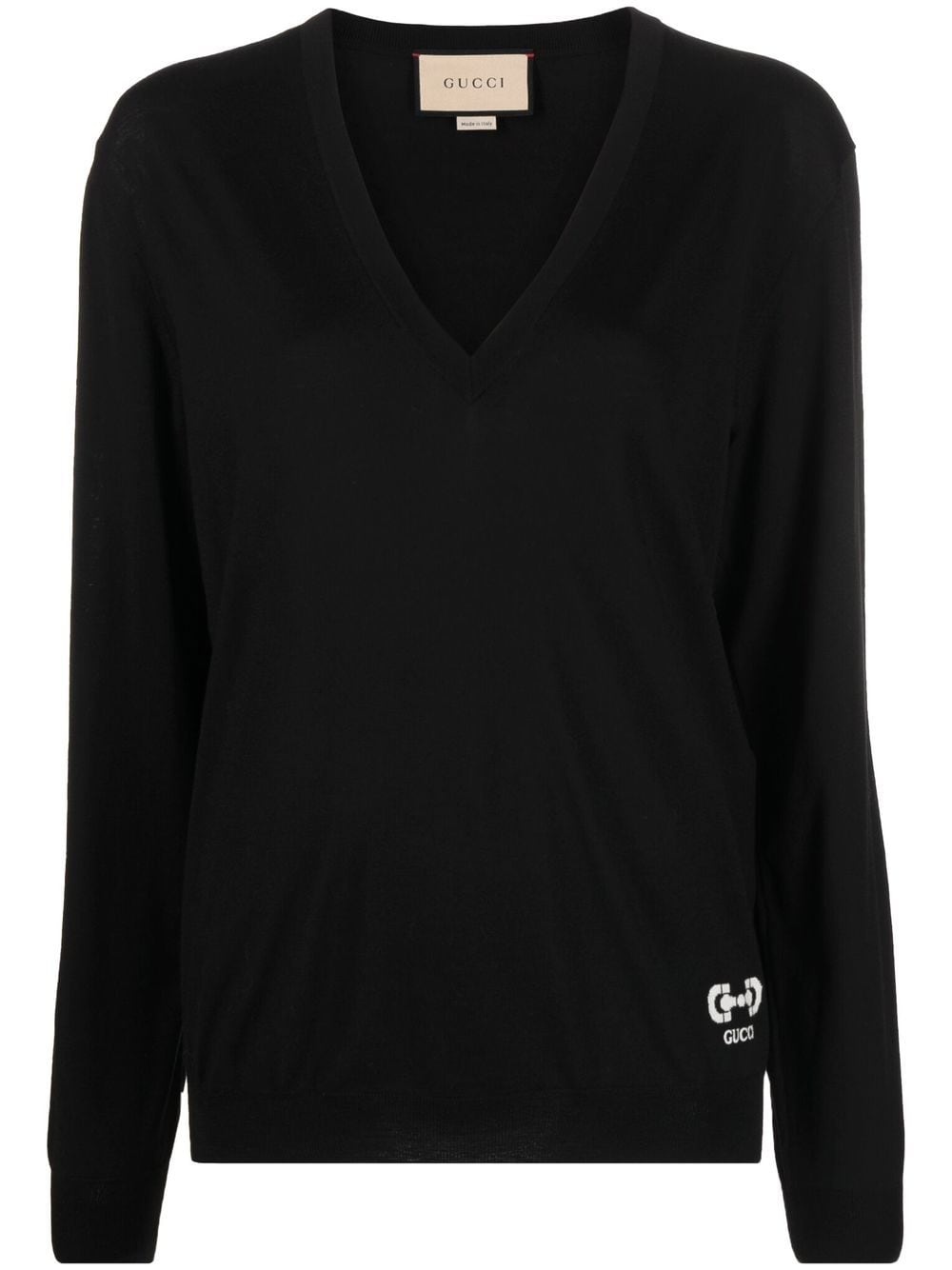 V-neck wool jumper - 1