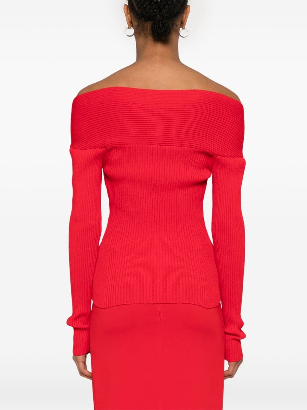 ribbed-knit bustier top - 4
