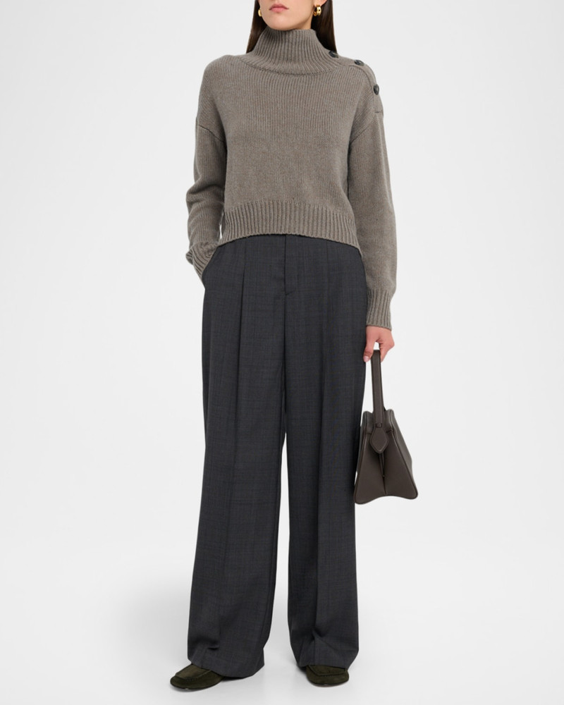 Yves Salomon Buttoned Wool-Cashmere Sweater outlook