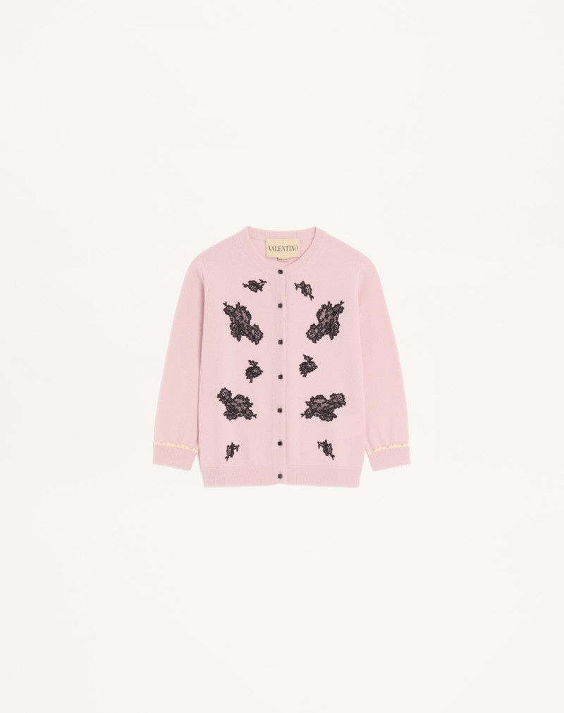 WOOL CARDIGAN WITH LACE 1