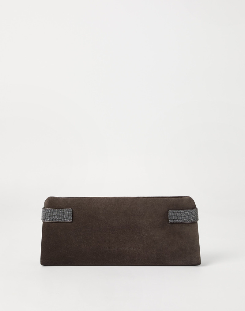 Essence pouch bag in suede with precious bands 1