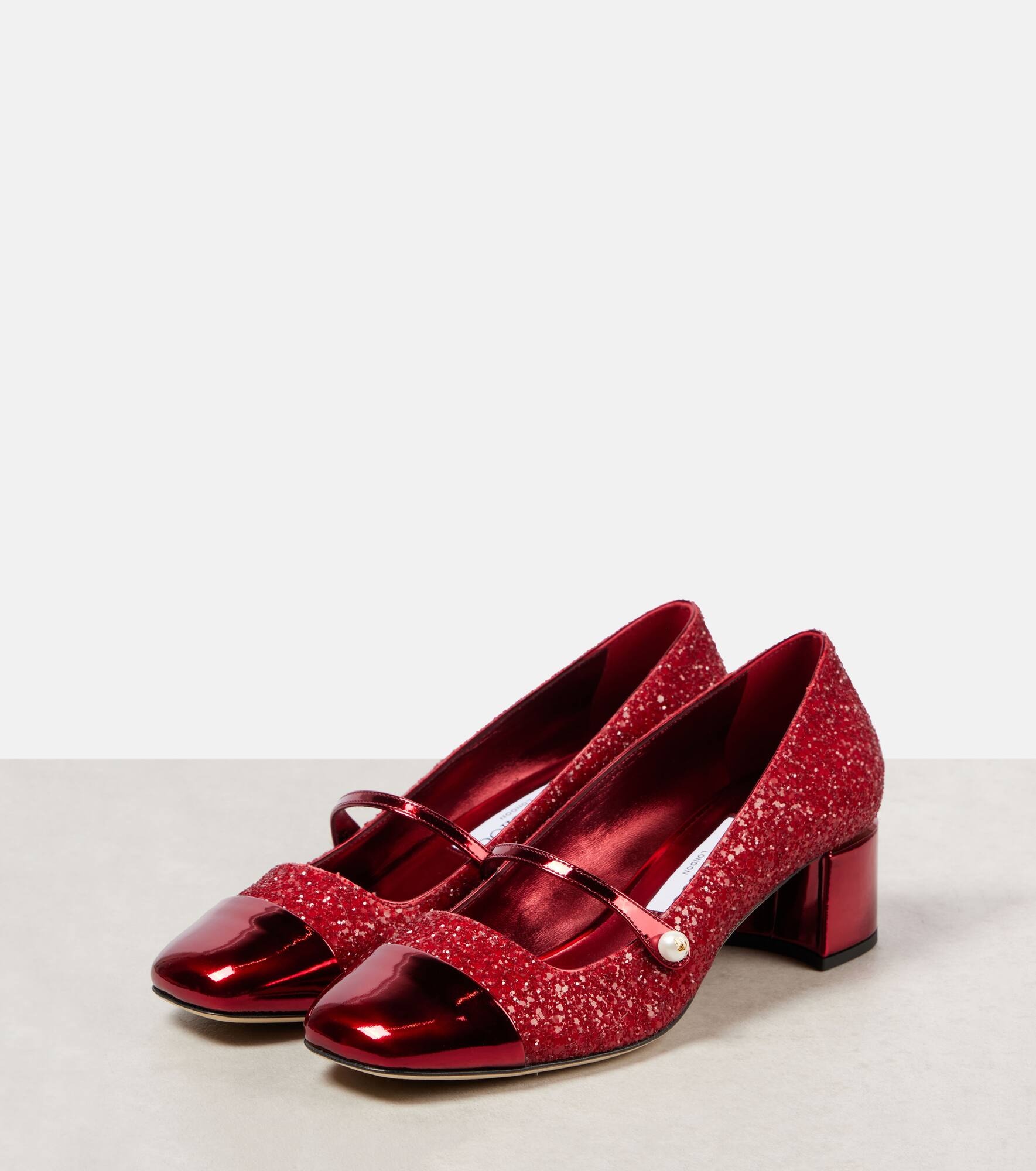 Elisa 45 glitter leather Mary Jane pumps - 4