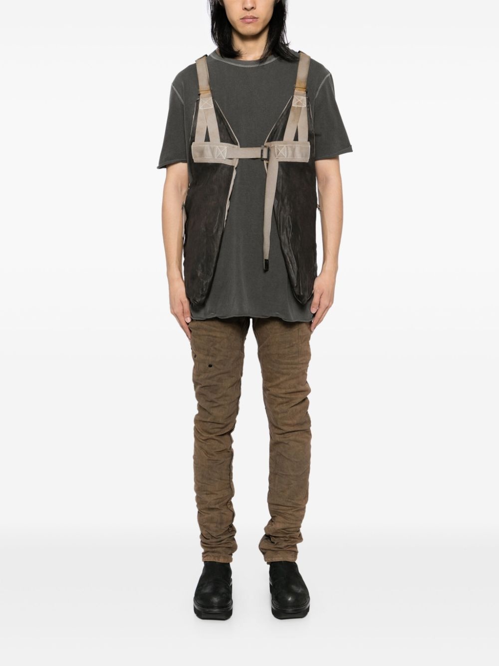 panelled buckled gilet - 2