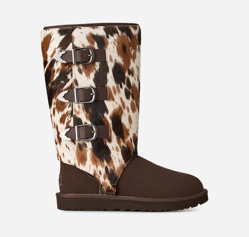 ® Women's Classic Tall Western Sheepskin in Burnt Cedar - 1