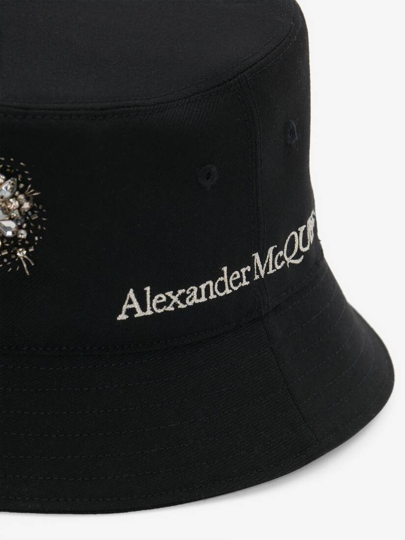 Men's Astral Jewel Embroidery Bucket Hat in Black - 4