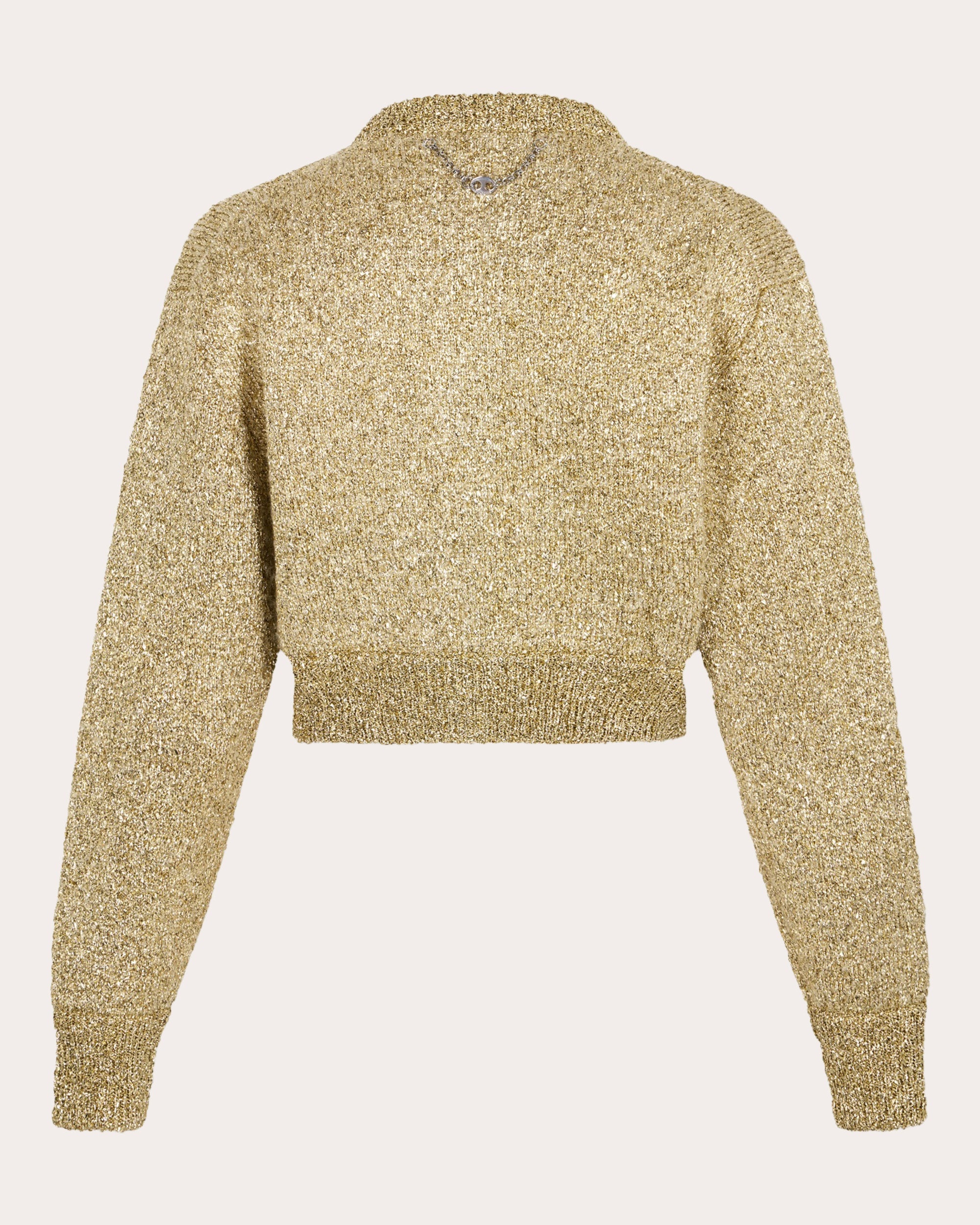 Metallic Knit Cropped Cardigan - 2
