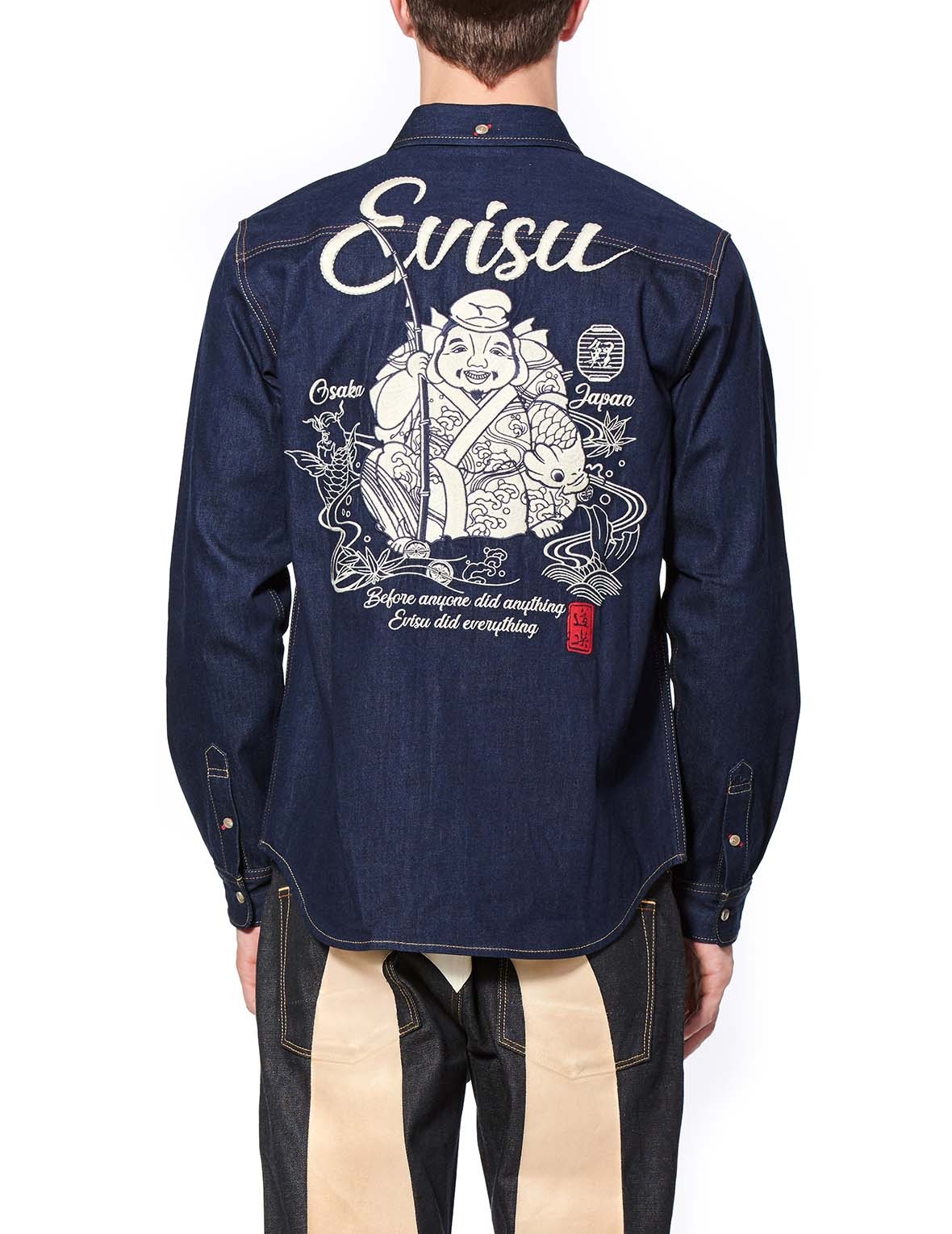 DENIM SHIRT WITH GODHEAD EMBROIDERY - 4