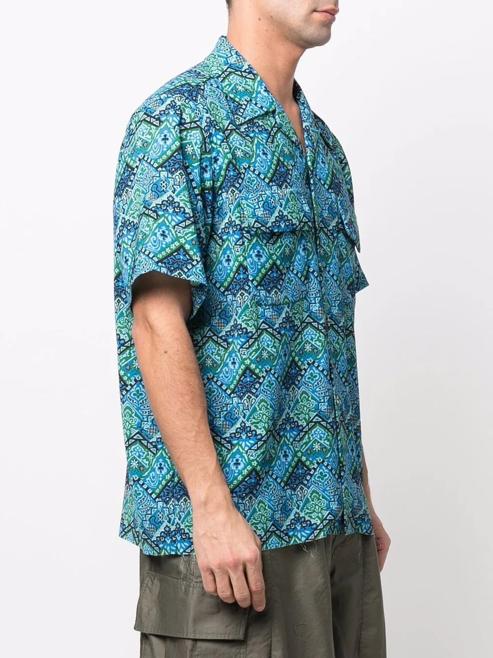 abstract-print short-sleeved shirt - 3