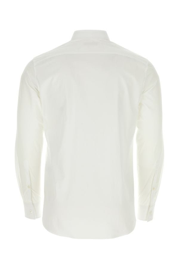Tシャツ・カットソー VALENTINO SS24 White popeline shirt (4V0AB76FA11 0BO) Valentino Valentino Garavani Man White Popeline Shirt