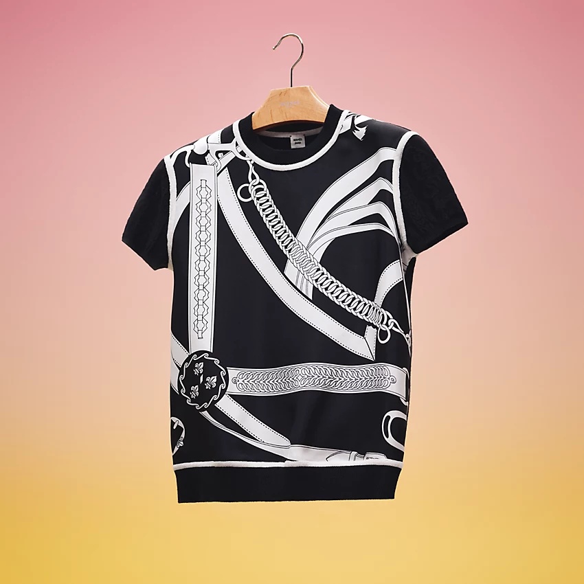 "Promenade du Matin Remix" short-sleeve twillaine sweater - 4