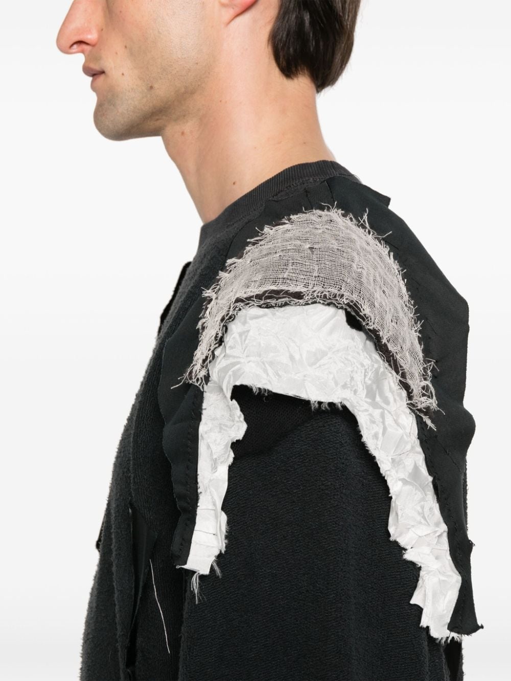 terry-cloth patchwork sweatshirt - 5