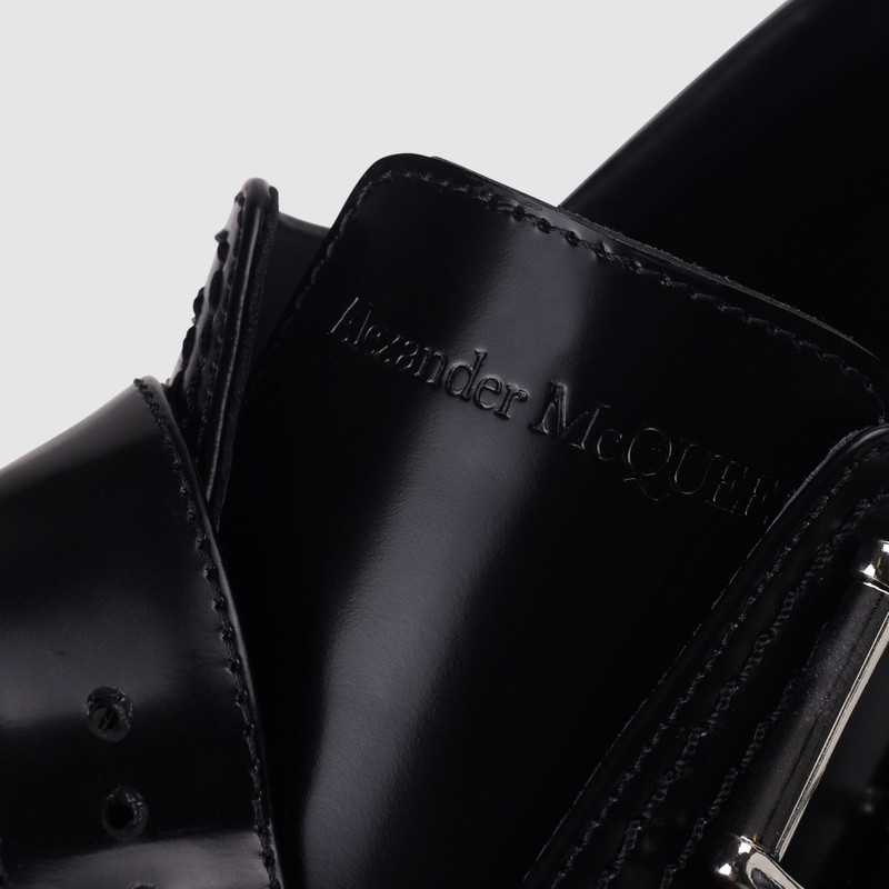 Alexander McQueen Women's Buckle Punk Loafer Black Flats 7