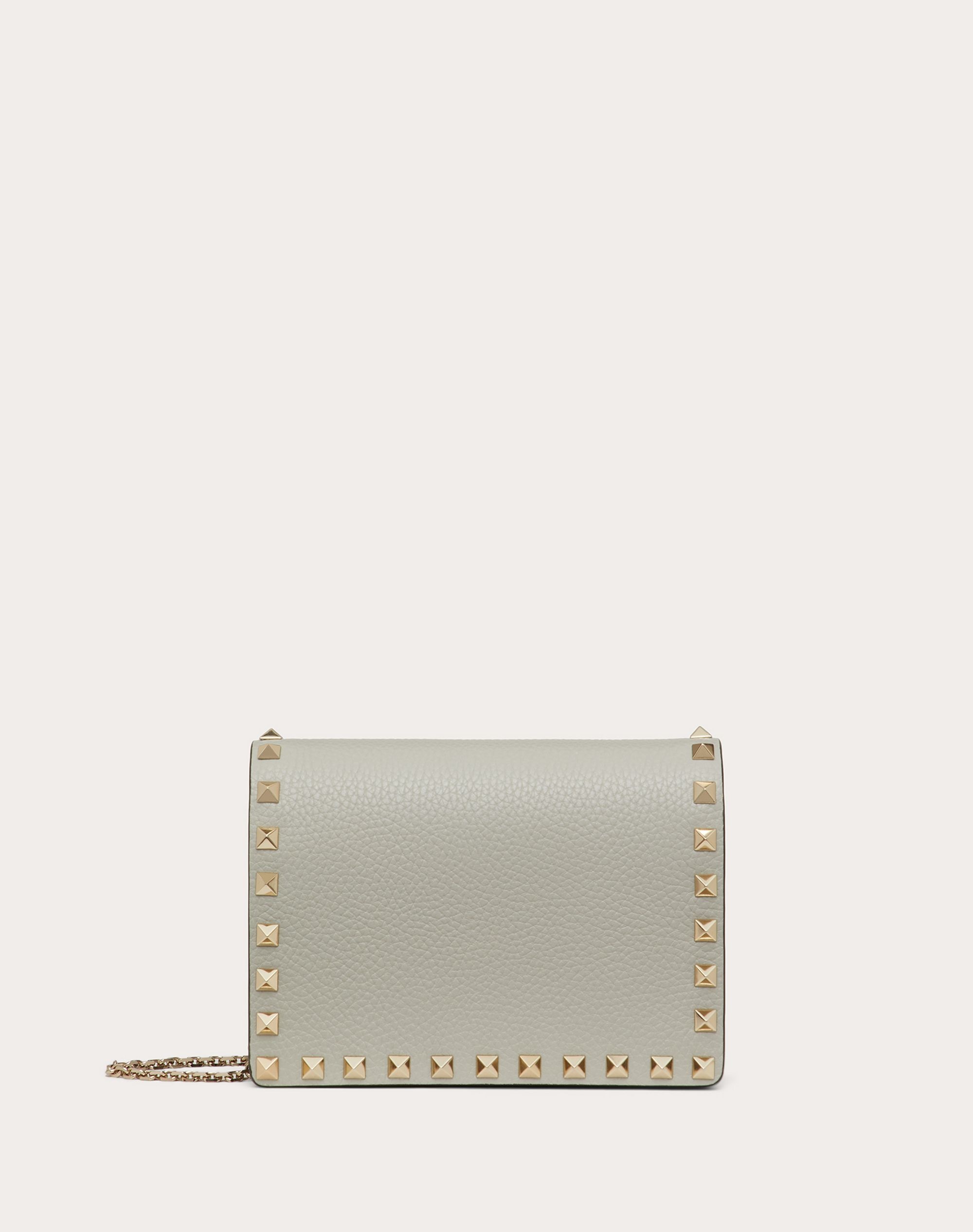 Rockstud Grainy Calfskin Chain Pouch - 1