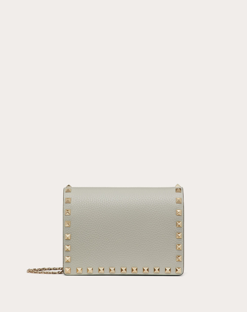 Rockstud Grainy Calfskin Chain Pouch 1