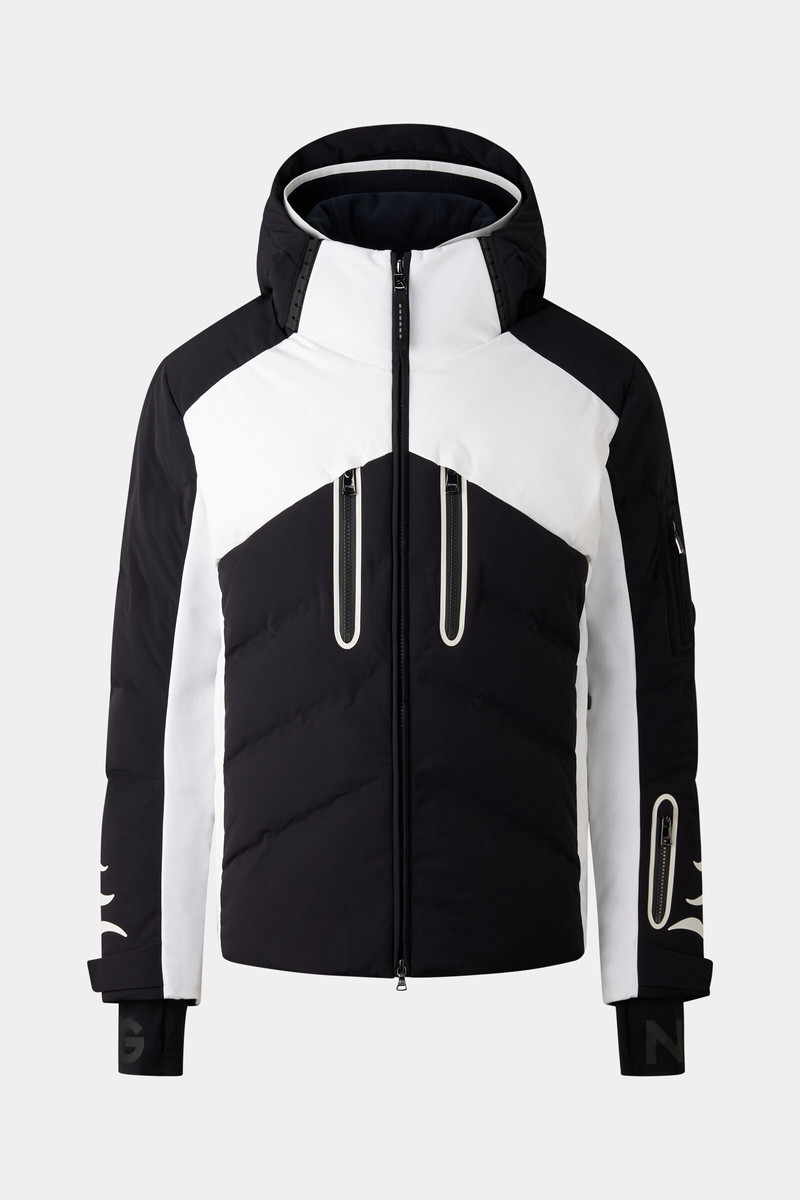 Jessy Down ski jacket in Black/White 1