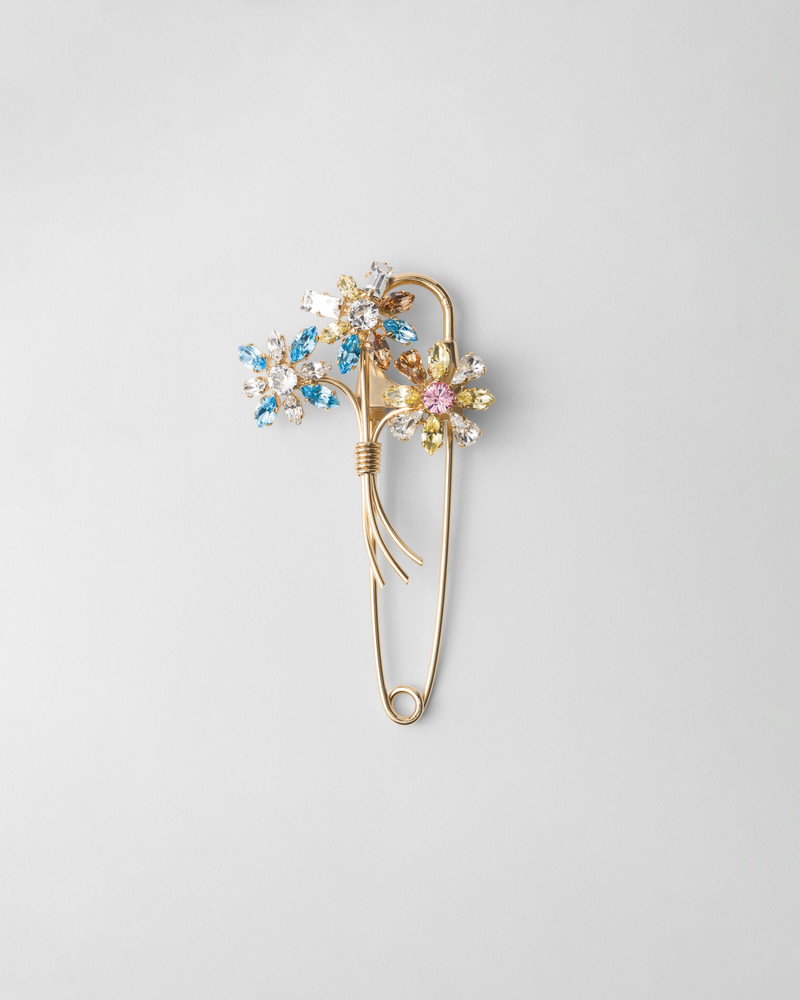 Metal brooch with crystals 1