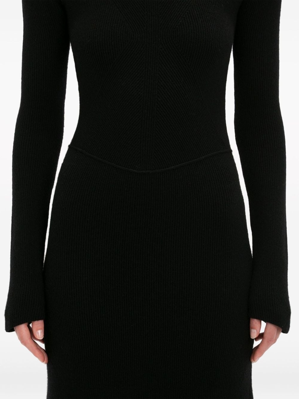 ribbed stretch-wool midi dress - 6