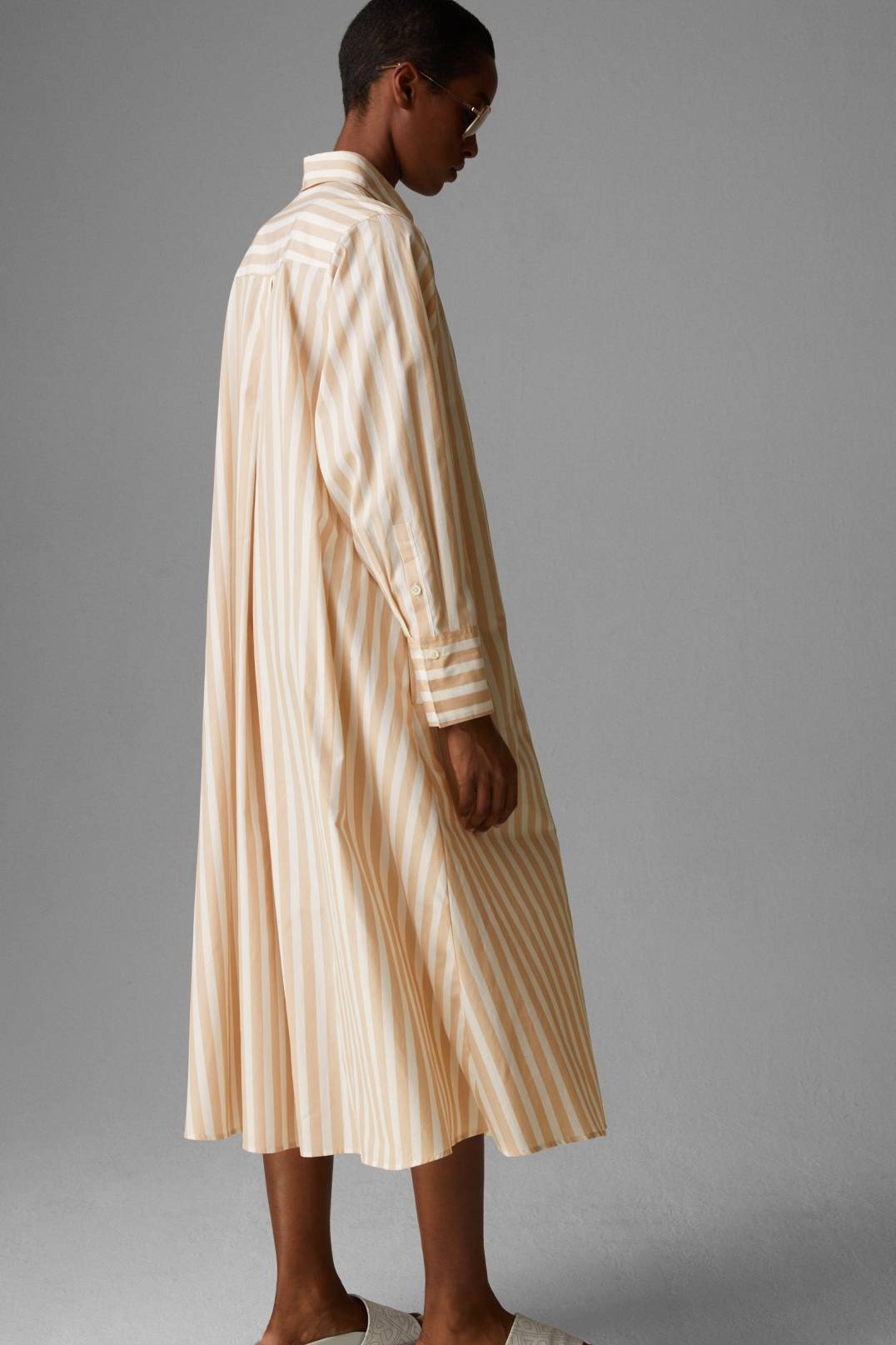 LIA SHIRT DRESS IN BEIGE/OFF-WHITE - 3
