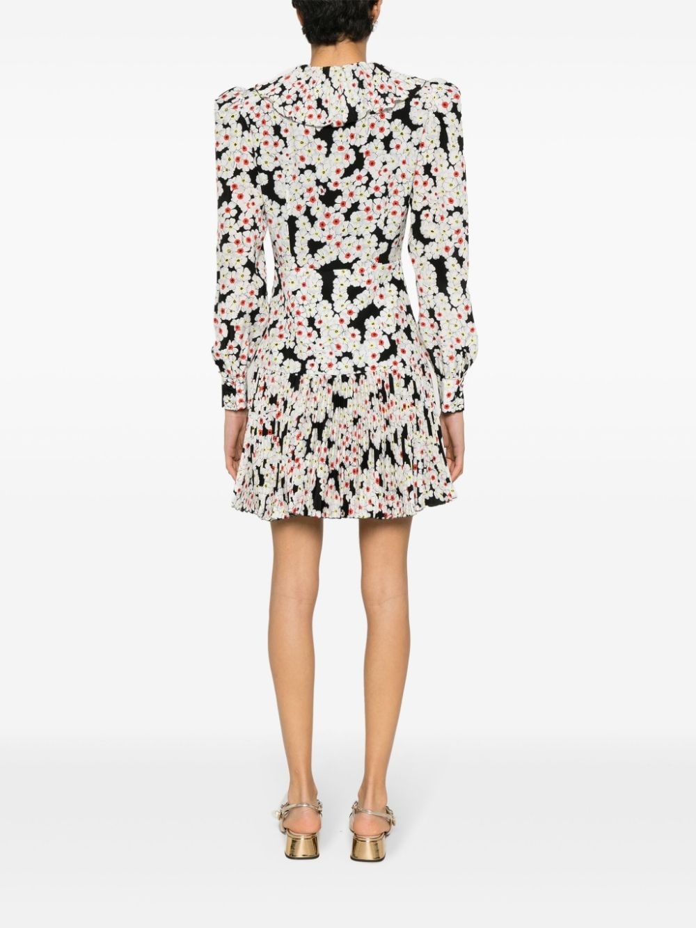 daisy-print silk dress - 4