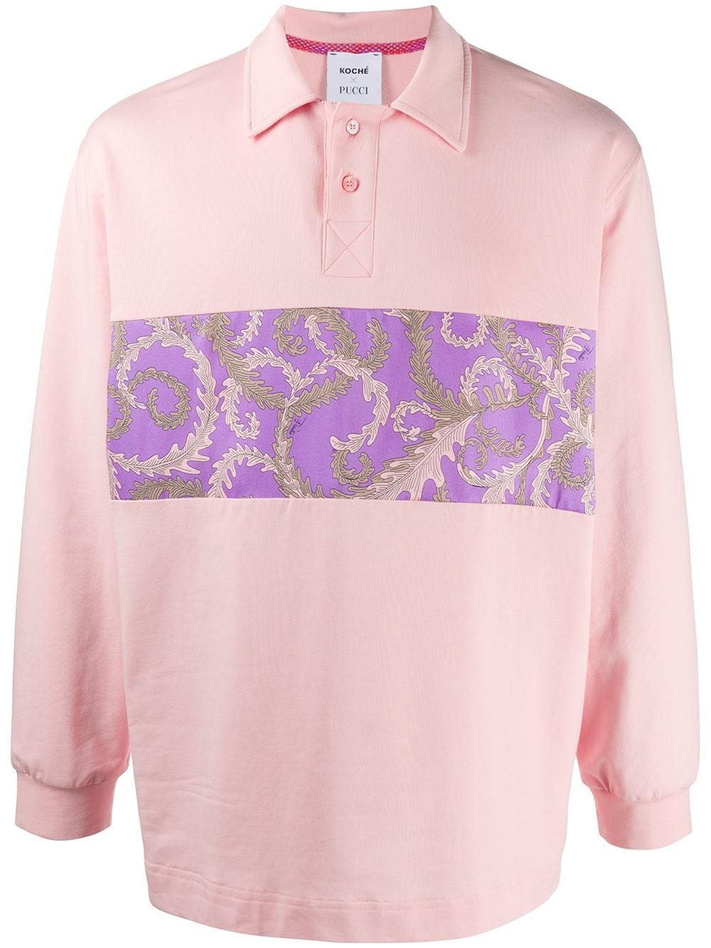 print longsleeved polo shirt - 1