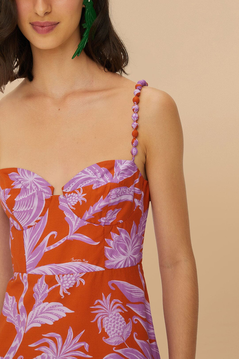Mixed Tropical Swing Sleeveless Midi Dress 3