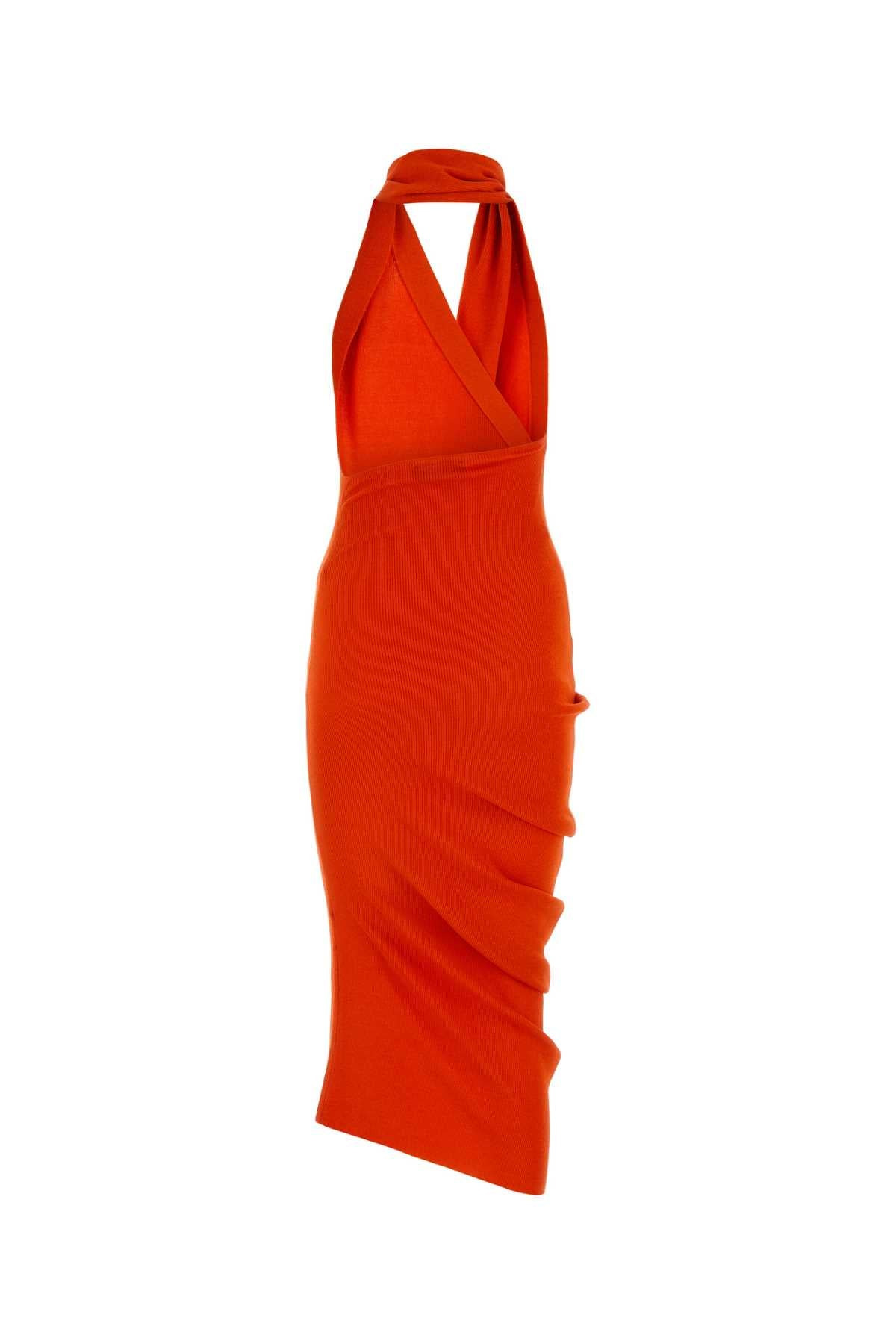 Fendi Women Orange Cotton Blend Dress - 2