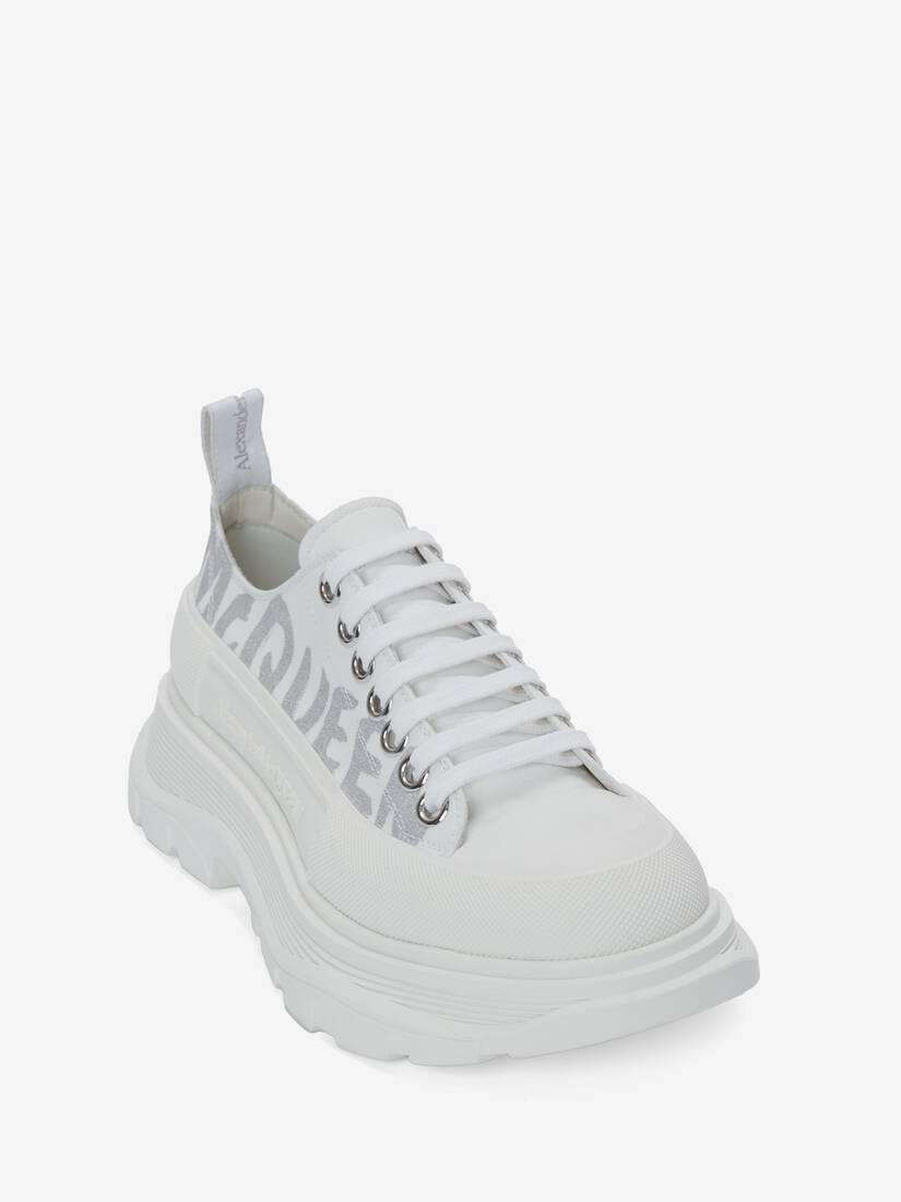 Tread Slick Lace Up in White/silver - 2