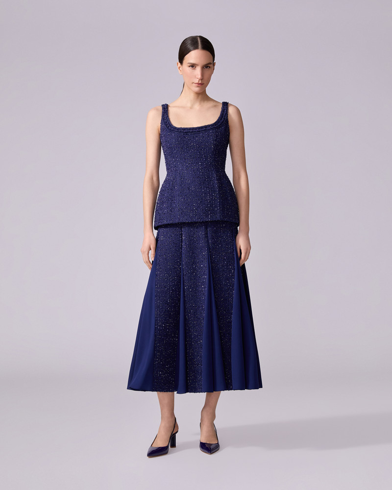 CAROLINA HERRERA Tweed Peplum Top outlook