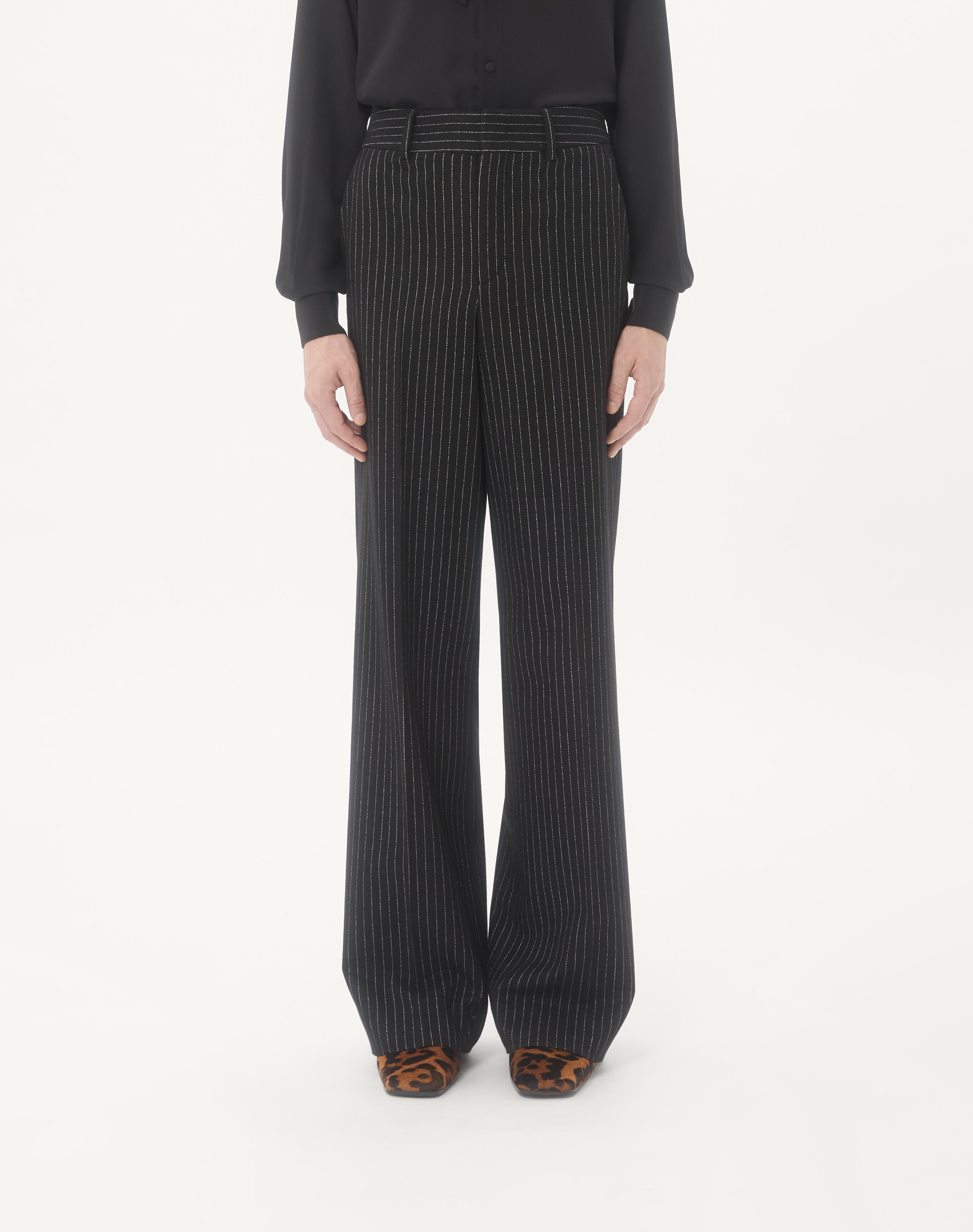 VALENTINO PINSTRIPE PANTS IN WOOL AND SILK - 3